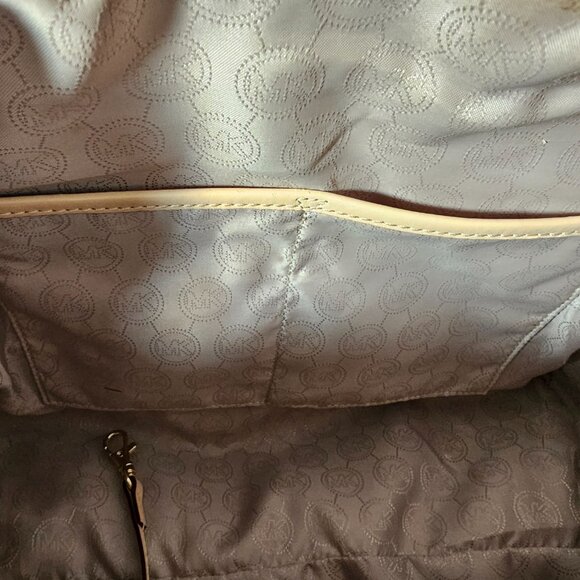 Michael Khors Grayson Monogram Leather Trim Handbag EUC - Picture 10 of 17